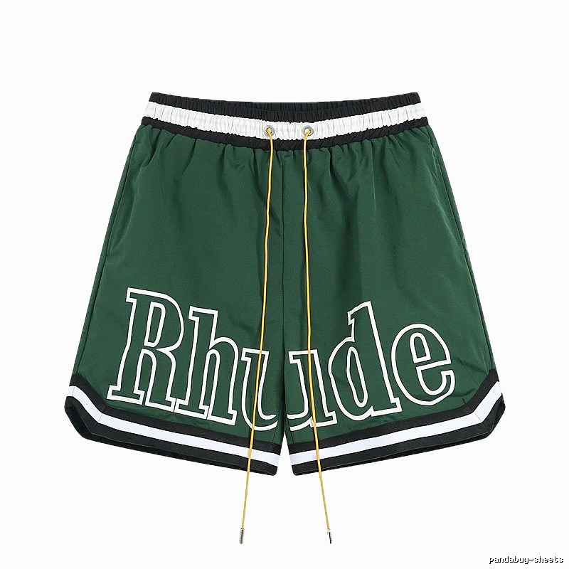 RHUDE sporty dark green shorts