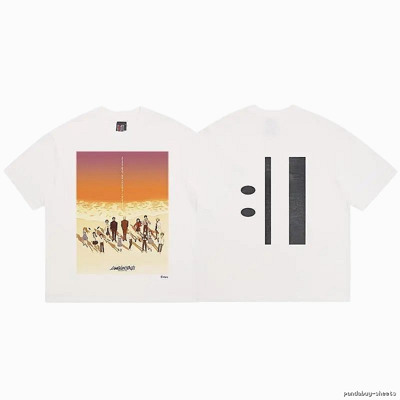 SAINT EVA Co-branded Anime Print White T-Shirt