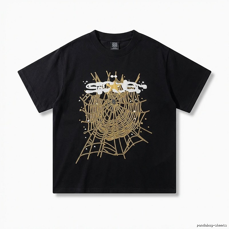 Sp5der Cobweb Print Black T-shirt