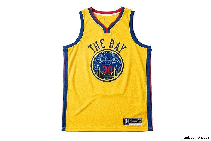 Stephenen Curry's yellow and blue retro-style jersey