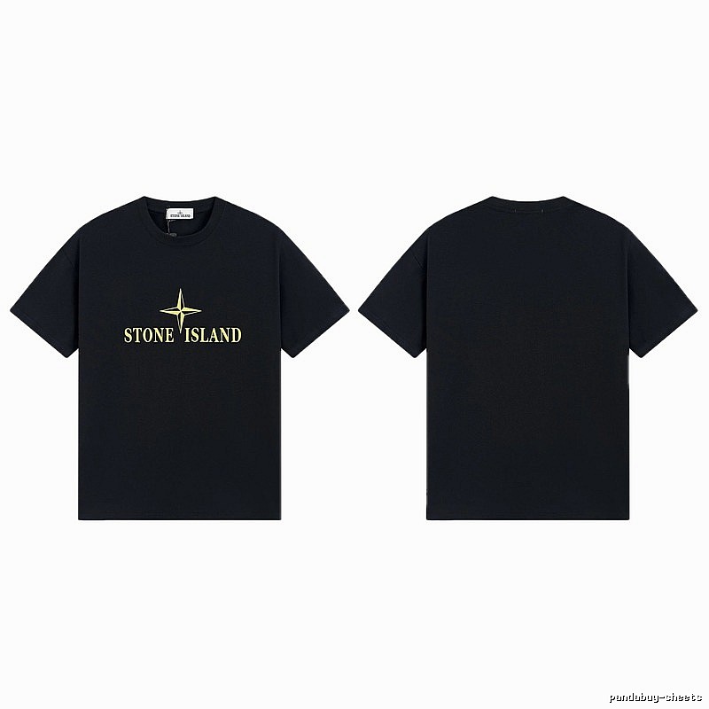 Stone Island Compass Print Street Style Black T-Shirt