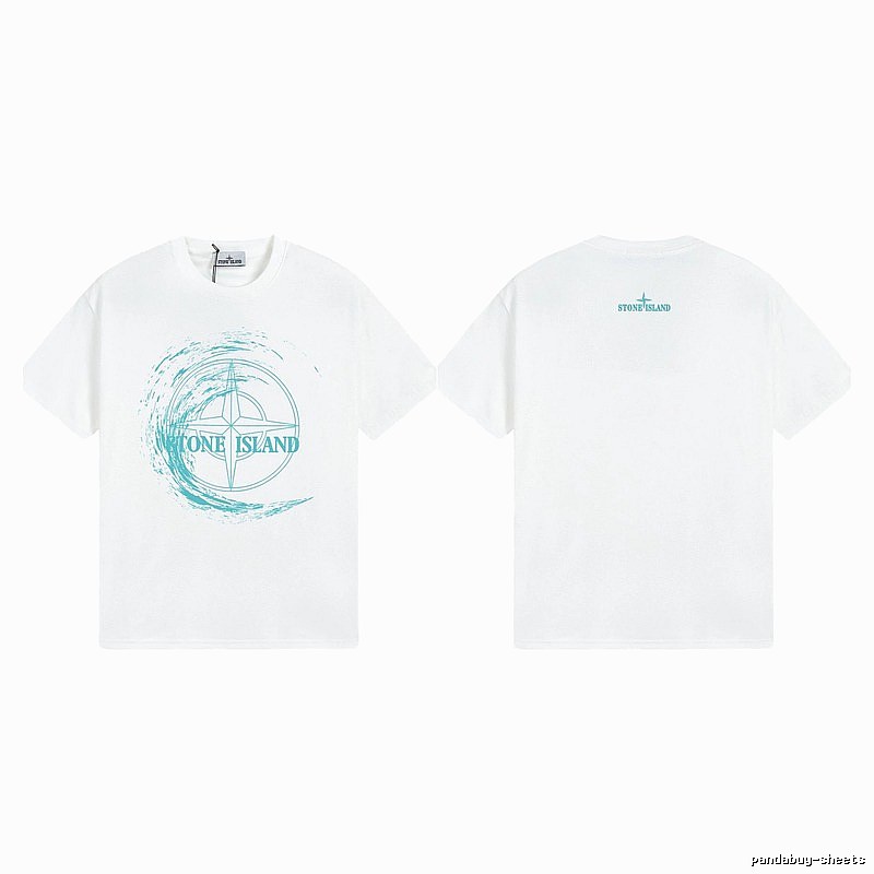 Stone Island Compass Print Street Style White T-Shirt