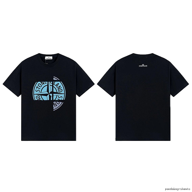 Stone Island Split Compass Street Style Black T-Shirt