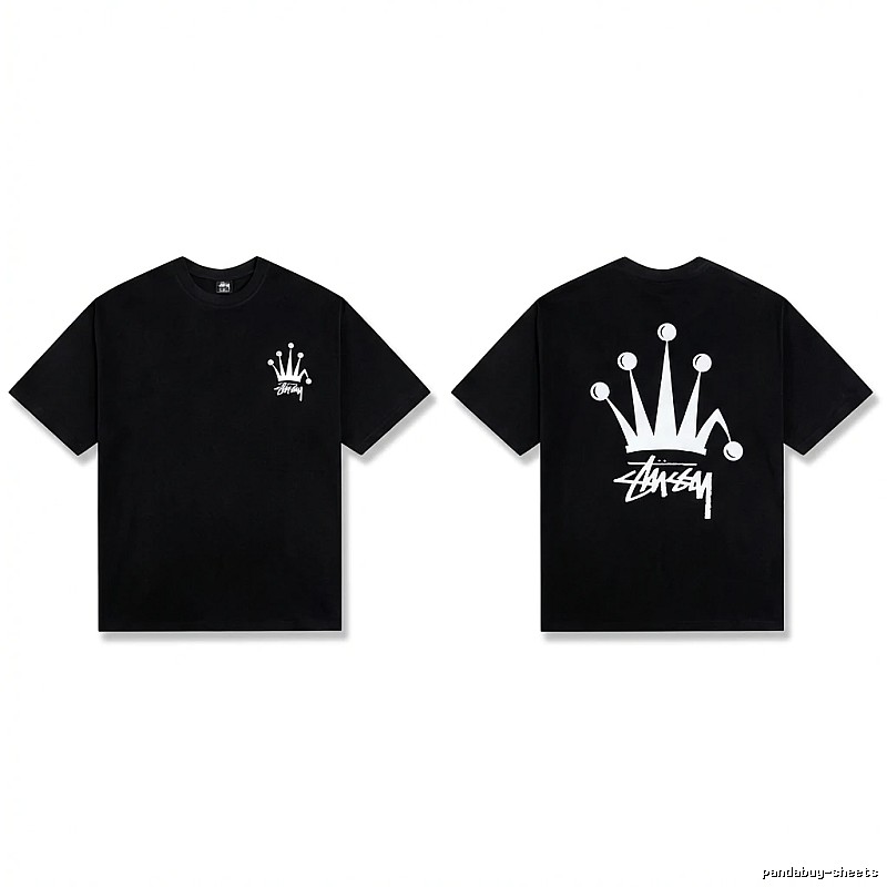 Stussy Crown Trendy and Cool Style Black T-shirt