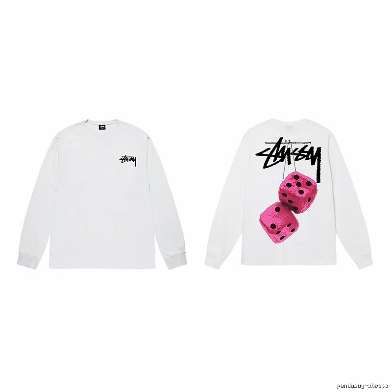 Stussy Dice Pattern White Long-sleeve Shirt