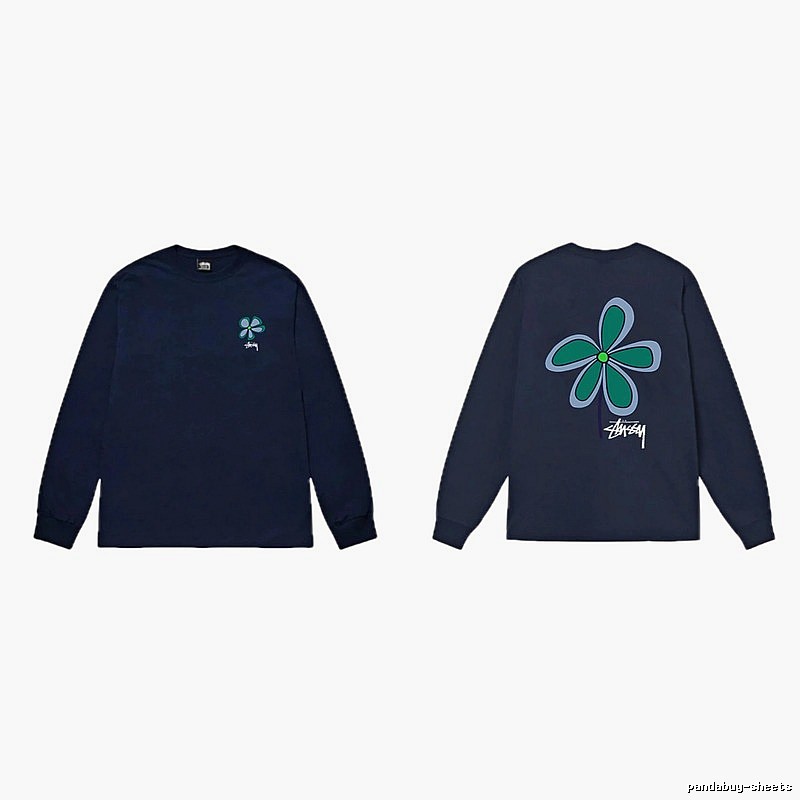 Stussy Floral Series Casual Style Navy Long-Sleeve