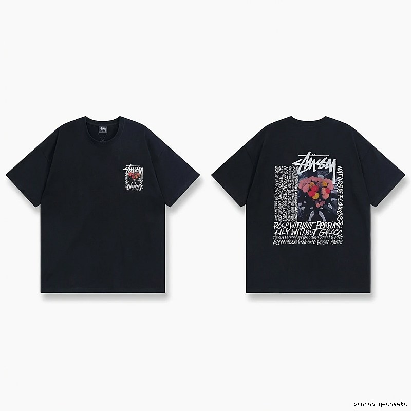 Stussy Floral Style Black T-shirt