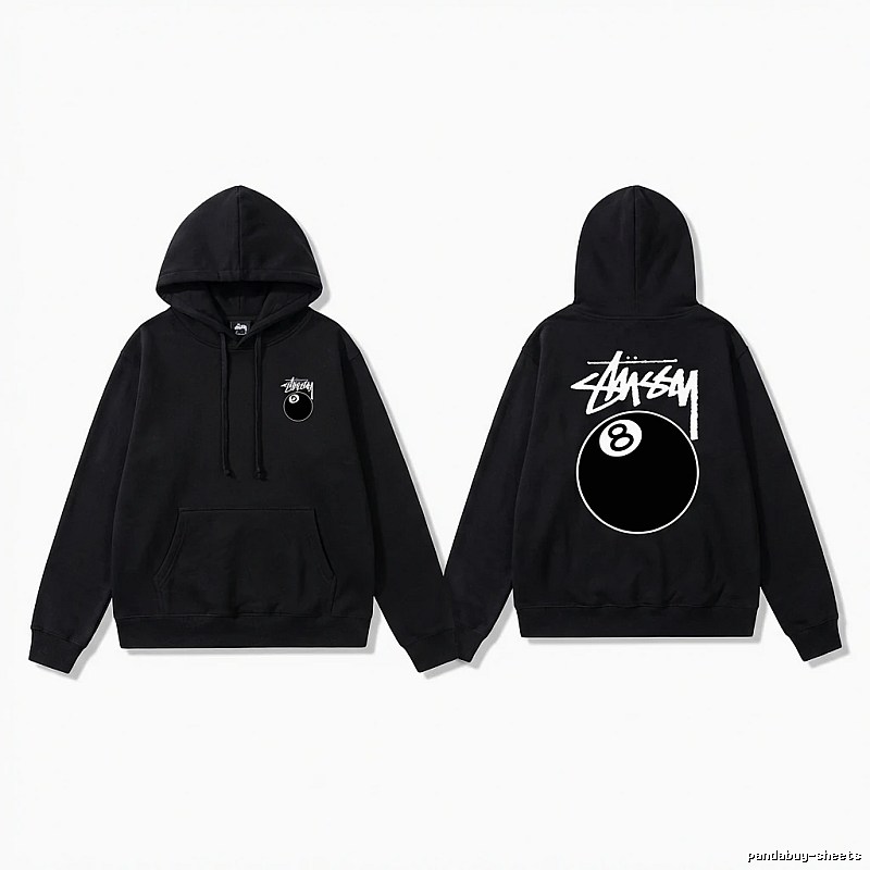 Stussy No. 8 Ball Cool Style Black Hoodie