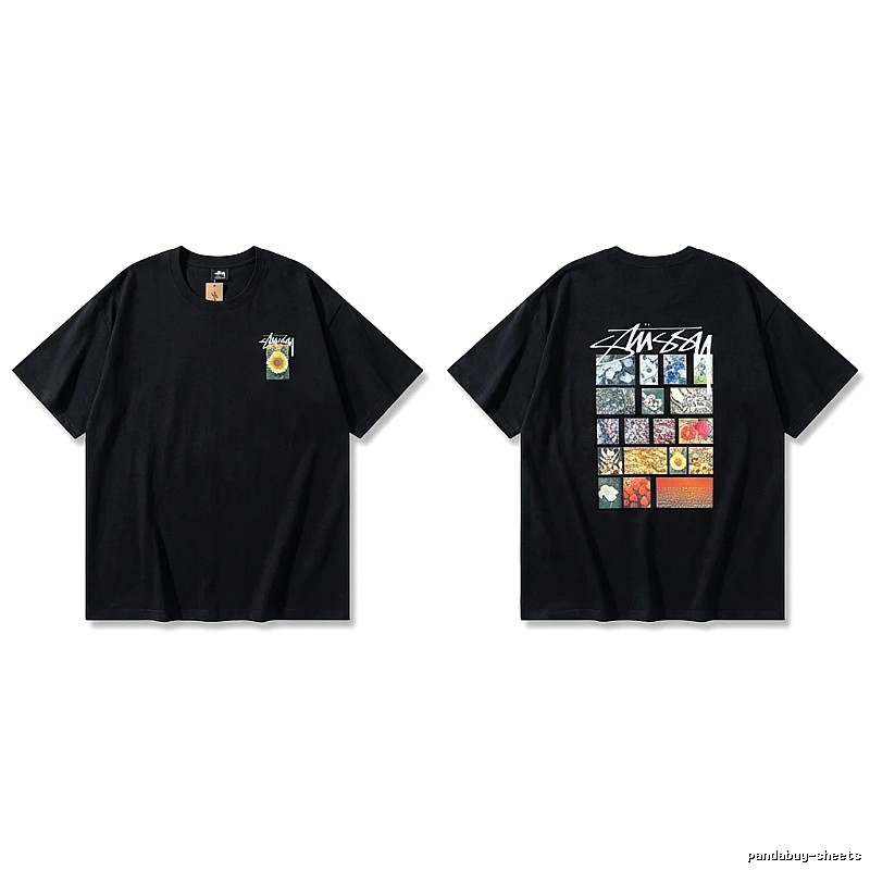 Stussy printed retro style black T-shirt