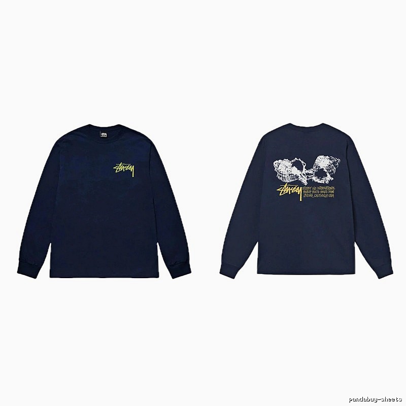 Stussy Skull Print Dark Style Long-sleeve