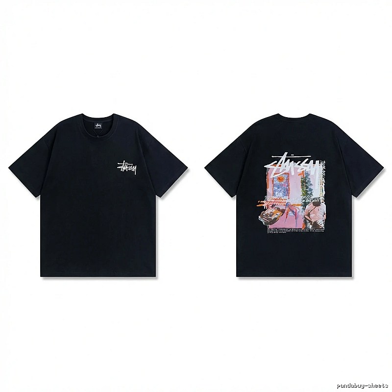 Stussy trendy style black T-shirt