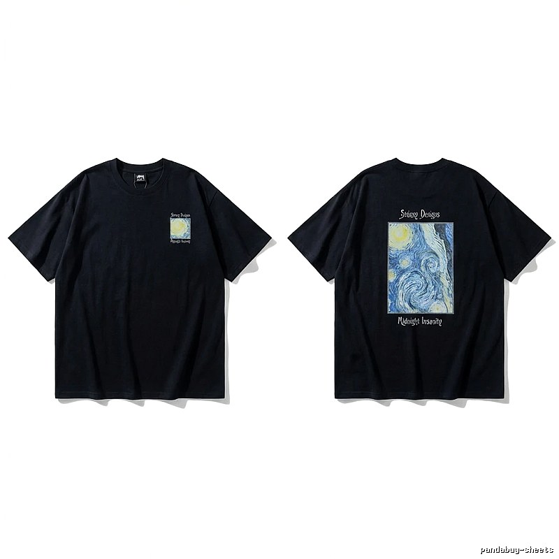 Stussy Van Gogh series dark style T-shirt