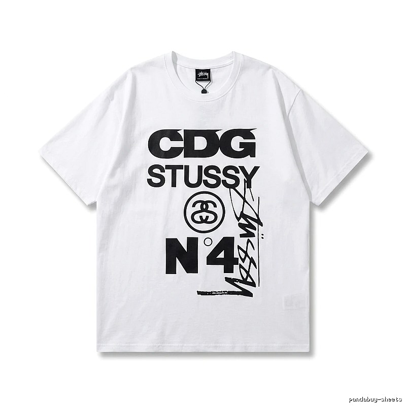 Stussy x CDG collaboration white T-shirt