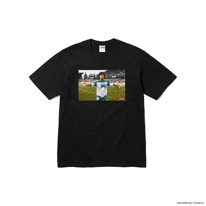 Supreme black and white style short-sleeved T-shirt