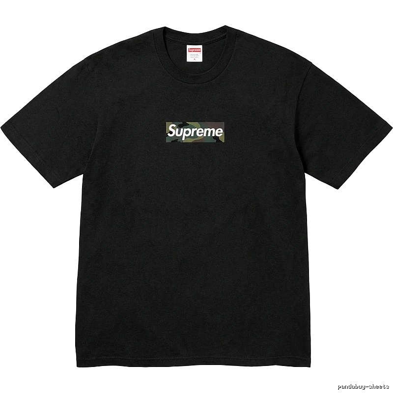 Supreme camouflage style black T-shirt