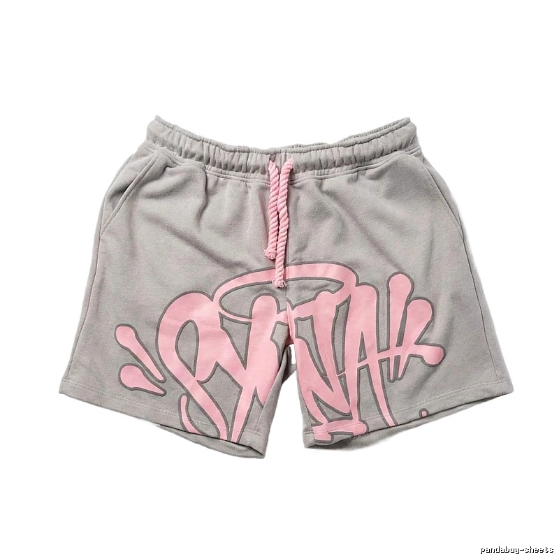 SynaWorld graffiti-style gray shorts
