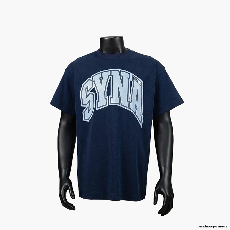 SynaWorld Letter Style Navy Blue T-shirt