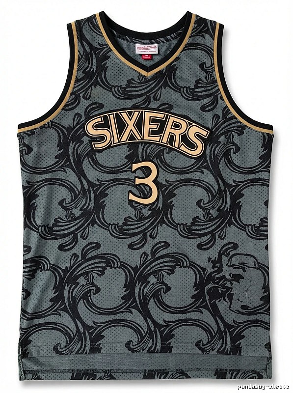 The retro-style No. 3 Allen Iverson jersey of Philadelphia.