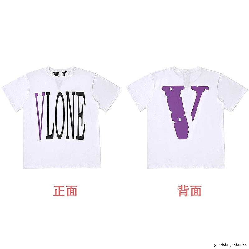 Vlone Casual Logo T-shirt Black Purple Vlone for Streetwear Looks