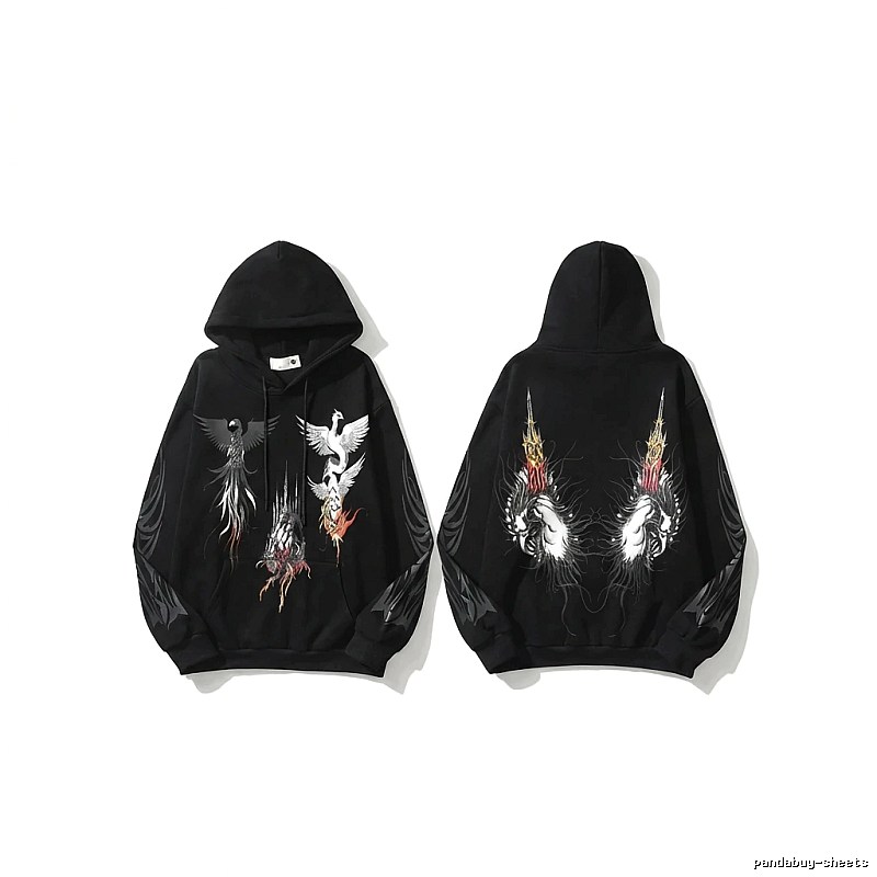 WDW Trendy Brand Chinese Style Embroidery Black Hoodie